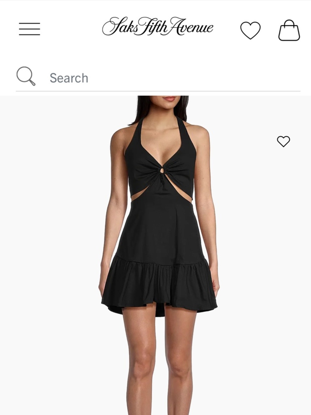 Ariel Cotton Blend O-Ring Minidress nwt saks fifth ave